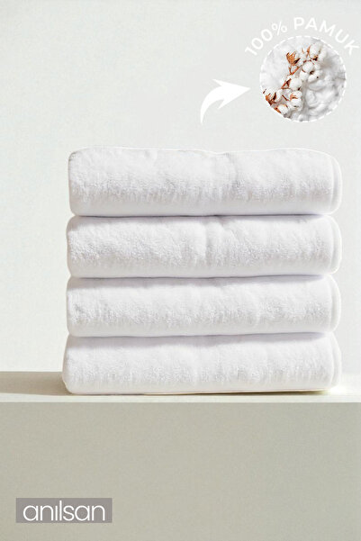 Anılsan 4'lü Büyük Banyo Havlusu - 90x150 Cm, 650gr, %100pamuk, Spa Ve Otel Havlusu, Günlük Kullanıma Uygun