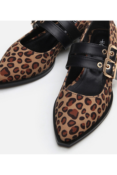 Hotiç Kadın Mary Jane Leopar Desenli Loafer