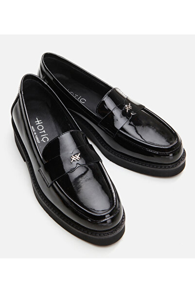 Hotiç Kadın Deri Siyah Loafer