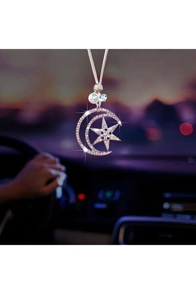 Bozy Suncatcher Taşlı Yıldız, Ay Araç Süsü - Ay Yıldız Güneş Yakalayıcı Araç ...