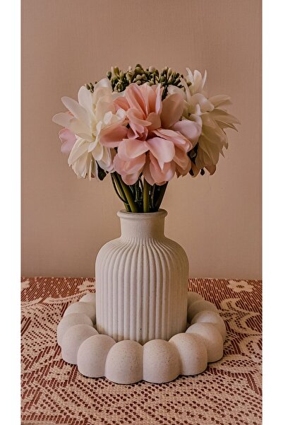 kareseramik Bubble Tabak Vazo Çiçek Koyulabilir Dekoratif Obje