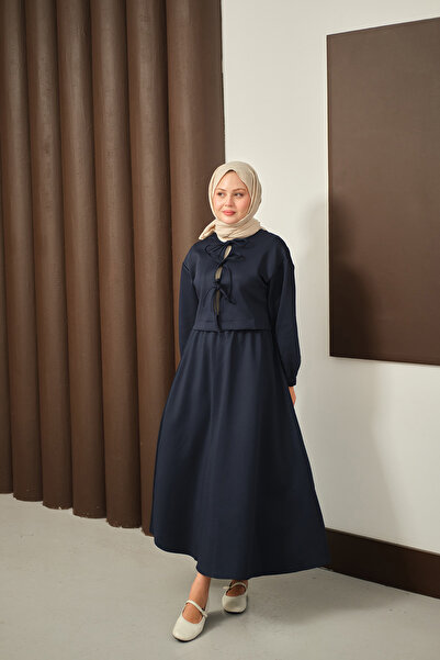 LOCCO Синій жіночий комплект - спідниця з зав'язкою спереду