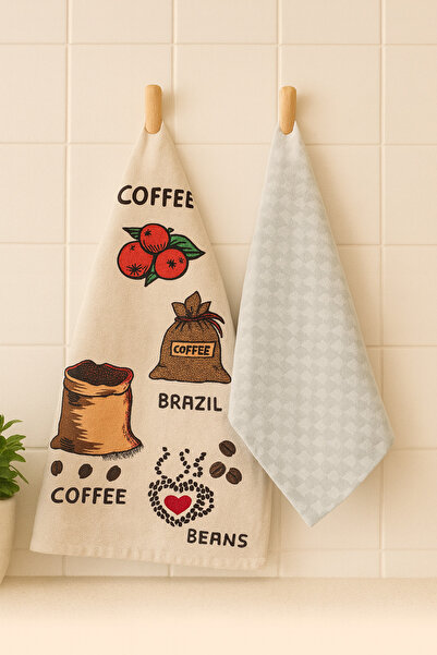 LaraLisa Collection Set de 2 șervețele de bucătărie 100% bumbac, țesute, cu m...