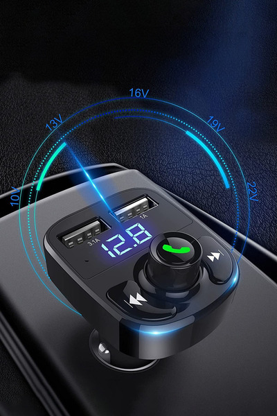 Fresh Moon Fm Transmitter Cihazı Bluetooth Araç Kiti Oto Çakmaklık Araç İçi Ş...