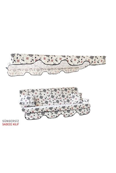 Vip Home Concept Market Ürünleri 3 Kişilik Salıncak Minderi Süngersiz Kılıfı Marin Çapa Bahçe Minderi