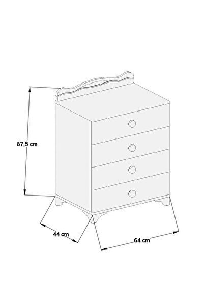 Patiko Furniture Sahra 4 Çekmeceli Şifonyer