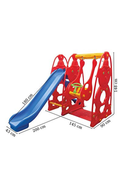 KingKids Sevimli Teddy Kaydıraklı Salıncak Set A