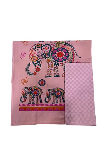 LaraLisa Collection 2'li Mutfak Peçetesi %100 Pamuk Dokuma Desenli ve Baskılı 40 x 60 Havlu Seti
