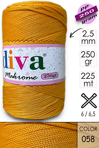 Diva İplik بولي بروبيلين مكرامية 250 غرام 58