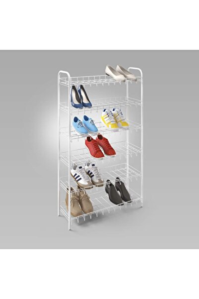 Metaltex 6-Tier Shoe Rack – Durable LDPE Plastic Coating, Space-Saving Storage for Up to 18 Pairs