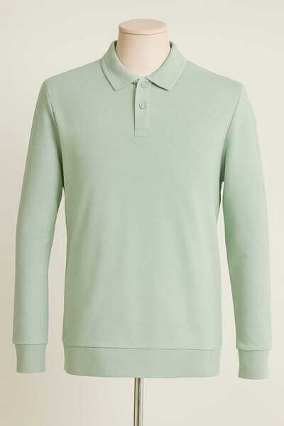 TRİP Men's Polo Neck Long Sleeve Sweatshirt