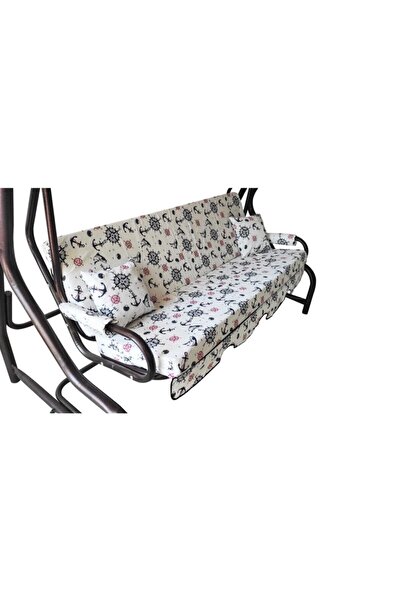 Vip Home Concept Market Ürünleri 3 Kişilik Salıncak Minderi Süngersiz Kılıfı Marin Çapa Bahçe Minderi