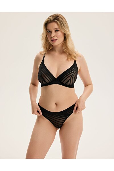 ESOTIQ Women's Thong Panties G-String with Striped Lace Mesh V-Line Waist | Ciga