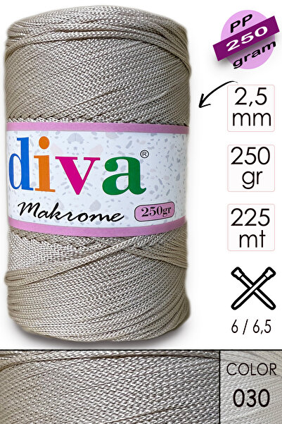 Diva İplik Polip Macrame 250 Gr 30 Powder