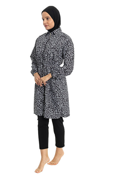 LEOMA Full Coverage Water Repellent Quick Dry Zipper Swimsuit