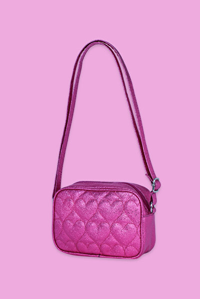 ICONE BAG Fuchsia Icone Children's Shoulder Bag - Heart Quilted Detail