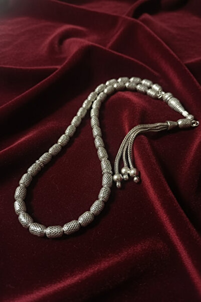 OSMANLI GÜMÜŞ Erkek Gümüş Tespih - 925 Ayar Oksitli Model Delikli Kapsül Kesi...