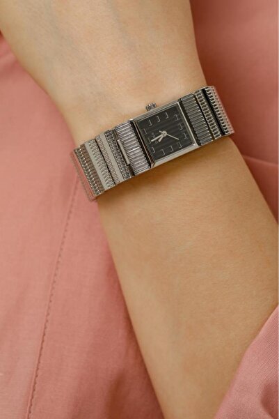 OQQO Noi Siyah Kadran Gümüş Kordon Kadın Kol Saat