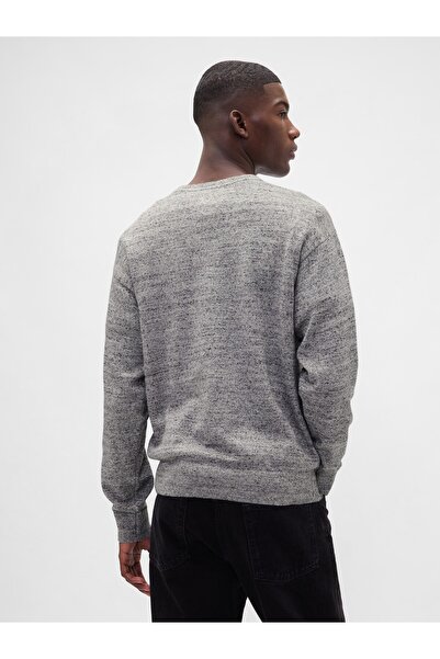 GAP Erkek Gri Relaxed Logo Intarsia Sweat