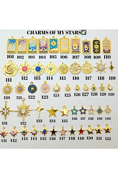 WONDER TOUCH Ataç Kişiye Özel Çoklu Charm Kolye,Kalp,Harf,Nazar,Yıldız,İnci Charm Kendin Tasarla Kolye,Hediye