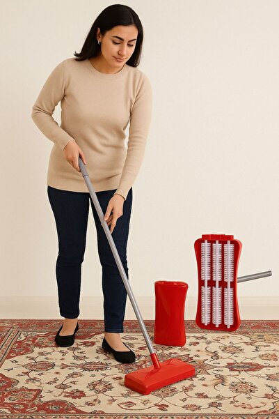 MG HOME SET Gırgır Seti Halı Temizleme Sopalı Takım Eğilmeye Son KALIN METAL Kaliteli Sap Halı Temizlik