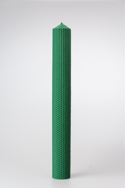 CRL Lumânare de nuntă și botez cu model fagure VERDE SMARALD Î40 cm-A5 cm