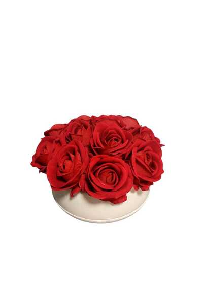 MAKİ DEKOR SAKSIDA DEKORATİF YAPAY 11 Lİ GÜL ARANJMANI 20*13 CM