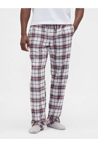 GAP Erkek Mavi Relaxed Flannel Pijama Altı