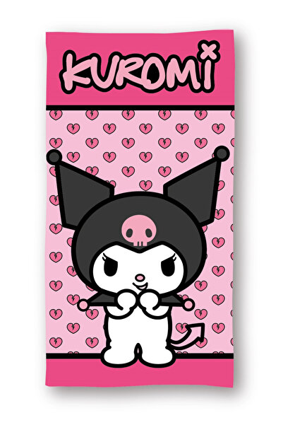 Hello Kitty Kuromi Pink bath towel, beach towel 70x140cm (Fast Dry)