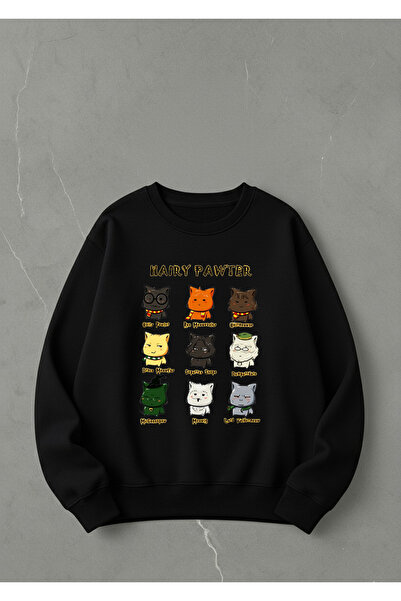 LORVEX Υπερμεγέθης Unisex Βαμβακερό Φούτερ με λαιμόκοψη Crew Neck – Εκτύπωση ...