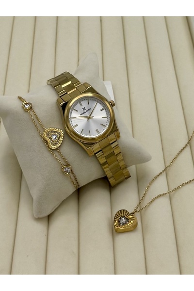 Daniel Klein Şık Orijinal Çelik Kordon Kadın Kol Saati 2 Yıl Garantili Çelik Kolye Ve Bileklik Seti dkbyn118
