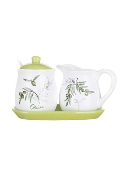 BANQUET Set Latiera si Zaharnita Portelan 4 piese Olive