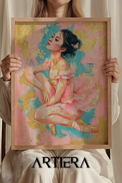 Artiera Princess Dream Resting Ballerina Girl's Room Wooden Painting
