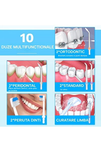 h2ofloss Professional Oral Irrigator for Mouthwash H2ofloss® Premium, 10 nozzles included, 2500 mAh battery