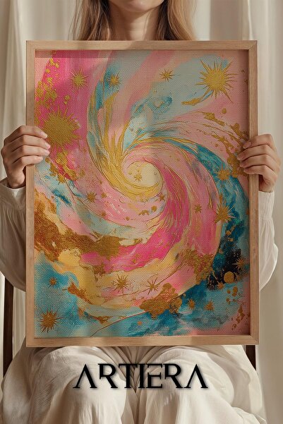 Artiera Princess Dream Magic Spiral Star Dust I Girl's Room Wooden Painting