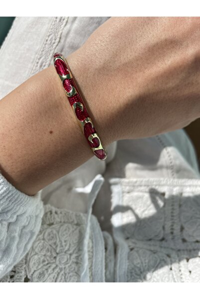 Hora Vişne Mine İşlemeli Çelik Kelepçe