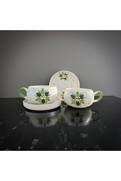 İlbay Çini Takı Green Crocus Flower Beren Plate