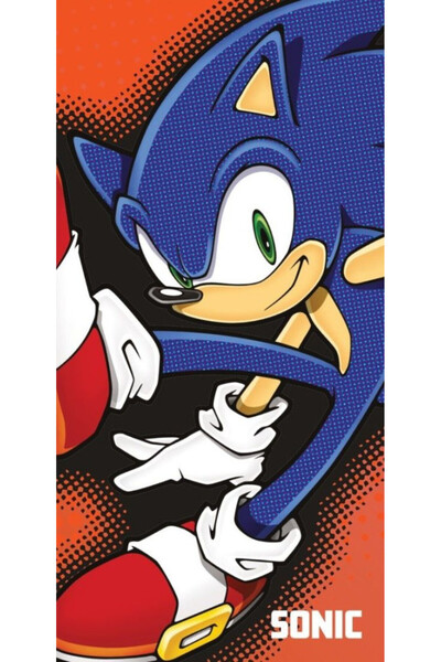 Sonic Fearless Hedgehog Bath Towel, Beach Towel 70x140cm