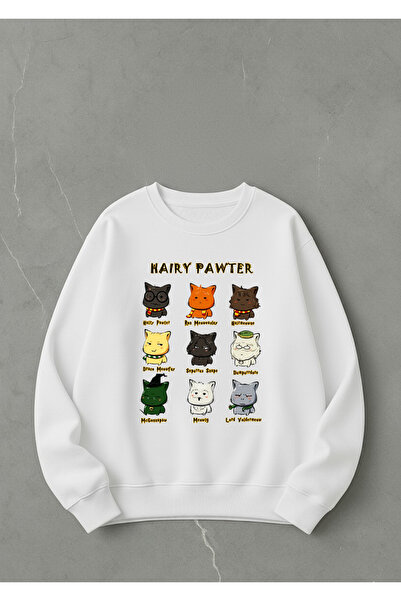 LORVEX Υπερμεγέθης Unisex Βαμβακερό Φούτερ με λαιμόκοψη Crew Neck – Εκτύπωση ...