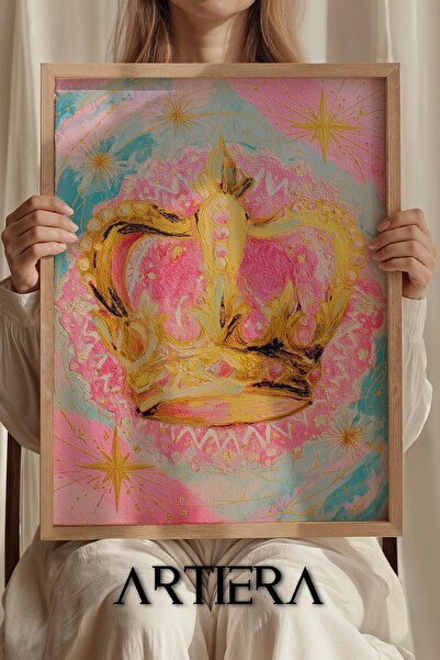 Artiera Ξύλινος πίνακας για κοριτσίστικο δωμάτιο Princess Dream Pink Crown