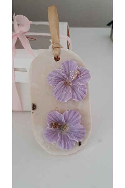 ArtINA esmaraldchic Hibiscus closet air freshener with coffee, jasmine scent, hand-decorated and painted, soy wax