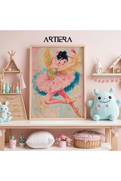 Artiera Princess Dream Elegant Ballerina Pose Girl's Room Wooden Painting