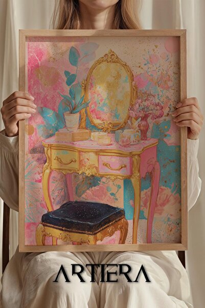 Artiera Τραπέζι μακιγιάζ Princess Dream Pink για κορίτσια Ξύλινο τραπέζι για ...
