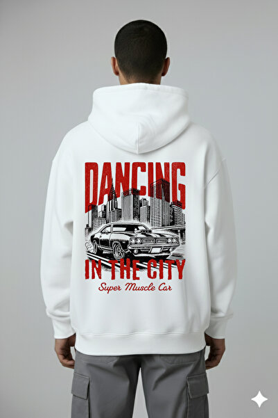 LORVEX سويت شيرت للجنسين مطبوع عليه سيارة سوبر ماسل كار