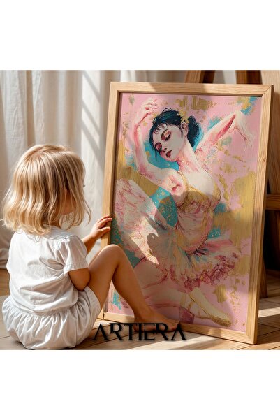 Artiera Princess Dream Pastel Tutu Ballerina Girl's Room Wooden Painting
