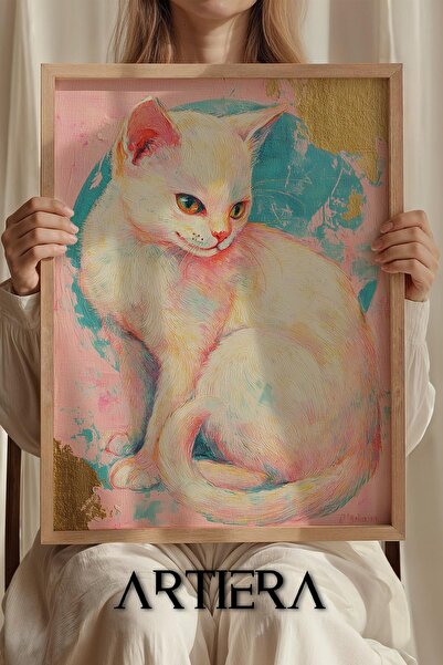 Artiera Πριγκίπισσα Όνειρο Παστέλ Λευκό Πορτρέτο Γάτας Κοριτσίστικο Δωμάτιο Ξ...