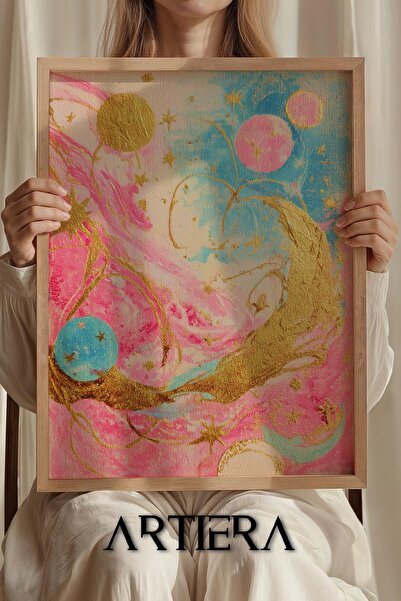 Artiera Prenses Rüyası Sihirli Spiral Yıldız Tozu II Kız Çocuk Odası Ahşap Tablo