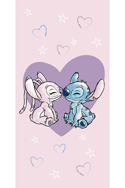 Stitch Disney Lilo și Love Prosop de baie roz, Prosop de plajă 70x140cm