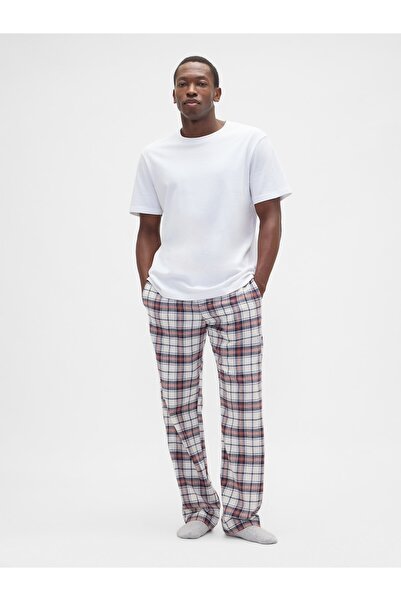 GAP Erkek Mavi Relaxed Flannel Pijama Altı