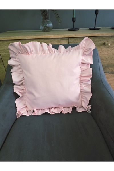 Angels' Collection Ruffled Throw Pillow Cover Has Liquid Repellent Property